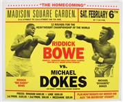 1993 Riddick Bowe vs Michael Dokes Madison Square Garden 20"x24" Broadside Onsite Poster