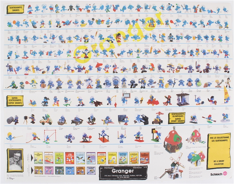 1980s Schtroumpfs "The Smurfs" 18"x23" Poster 