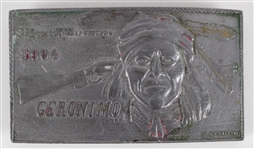 1904 Geronimo St. Louis Exposition 2"x4" Belt Buckle 