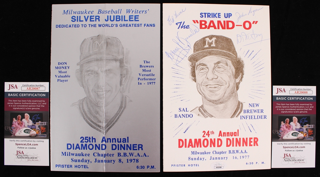 1977-78 Ernie Banks and John Logan Signed Diamond Dinner Programs (Bud Lea Collection) *JSA* 