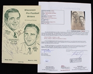 1973 Jerry Kramer, Larry Brown & more Multi Signed WI Pro Football Writers Dinner Program (Bud Lea Collection) *JSA* 