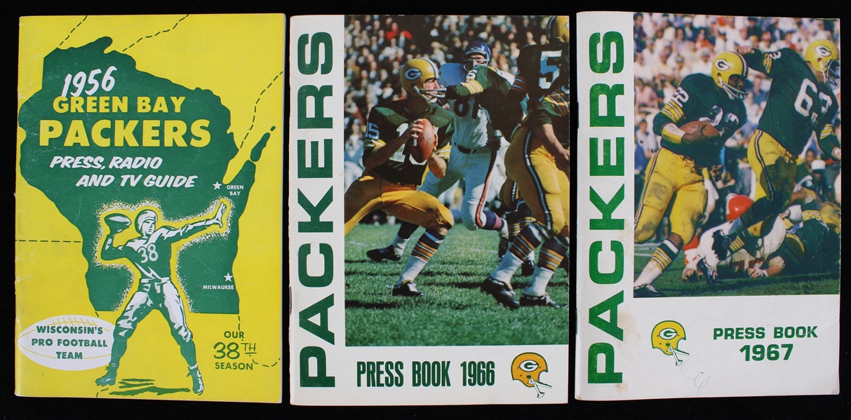 1956-67 Green Bay Packers Press Books (Bud Lea Collection)(Lot of 3) 
