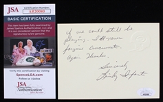 1988-91 Lindy Infante Green Bay Packers Signed 4"x5.5" Notecard (Bud Lea Collection) *JSA* 