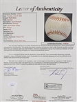 2000-14 Hank Aaron Milwaukee Braves Signed Selig Baseball (Bud Lea Collection) *JSA Full Letter* 