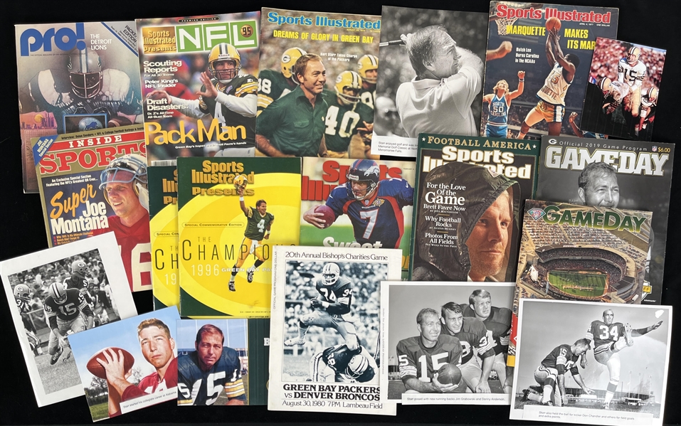 1970s-90s Green Bay Packers Magazines, Photos w/ Bart Starr & more (Bud Lea Collection)(Lot of 20)