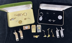 Green Bay Packers Tie Clips, Cuff Links, Money Clip (Bud Lea Collection)(Lot of 18)