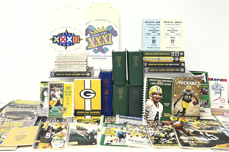 1940s-2020s Green Bay Packers Media Guides & Publications (Bud Lea Collection)(Lot of 100+) 