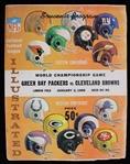 1966 Green Bay Packers vs Cleveland Browns World Championship Game Souvenir Program 