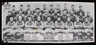 1936 Green Bay Packers Wheaties 4.5"x10.5" Team Photo