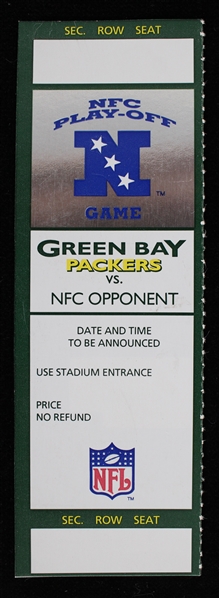1996 Green Bay Packers NFC Playoff Game Mud Bowl Proof Ticket 