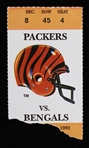 1992 Green Bay Packers vs Bengals (Favres 1st Win) Ticket Stub 