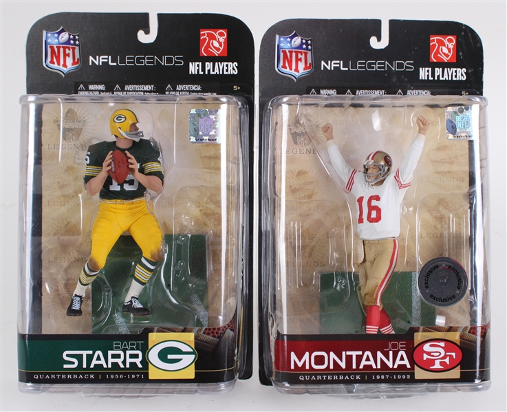2009 Brett Favre & Joe Montana McFarlane NFL Legends Figures (MIP)(Lot of 2) 