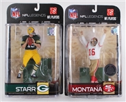 2009 Brett Favre & Joe Montana McFarlane NFL Legends Figures (MIP)(Lot of 2) 