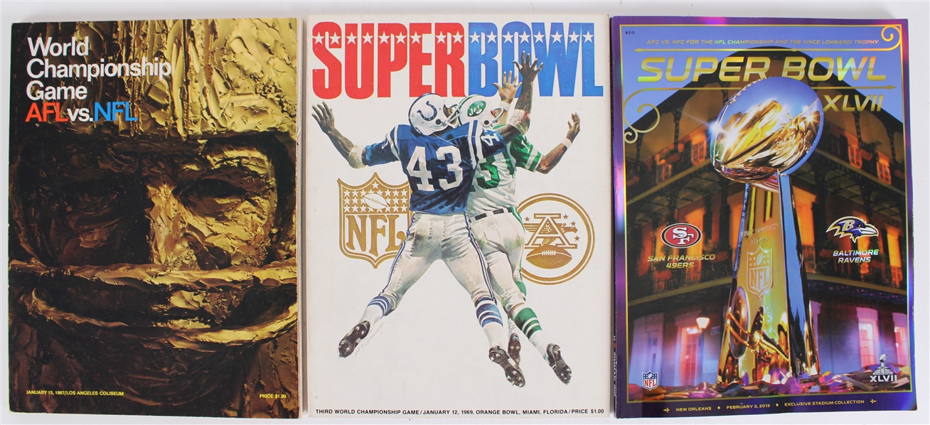1967-2013 Super Bowl Programs (Bud Lea Collection)(Lot of 3)