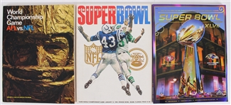 1967-2013 Super Bowl Programs (Bud Lea Collection)(Lot of 3)