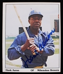 1954-76 Hank Aaron Milwaukee Braves Signed 3.5"x4" Card (JSA)