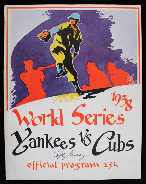 1938 Lefty Gomez Signed Yankees vs Cubs World Series Program (JSA) 