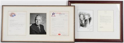 1968-89 Pete Rozelle 18"x24" Signed Framed Letter/Photo w/ 16"x32" Signed Ralph Wilson Letter (JSA)