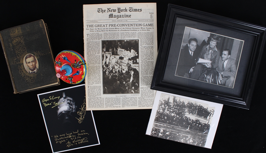1860s-1970s Americana Collection w/ Signed Apollo 13 8"x10" Photo (JSA)(Lot of 6)