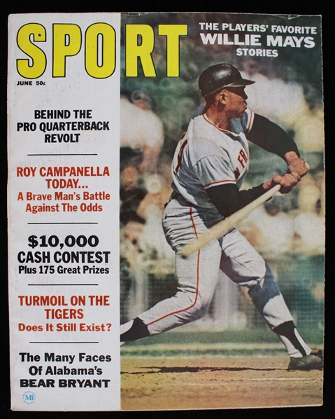 1967 Willie Mays San Francisco Giants Cover Sport Magazine 