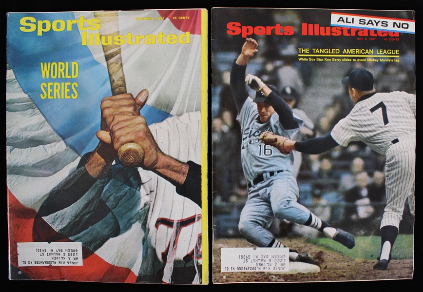 1965-67 Sports Illustrated World Series & Ken Berry / Mickey Mantle Magazines 