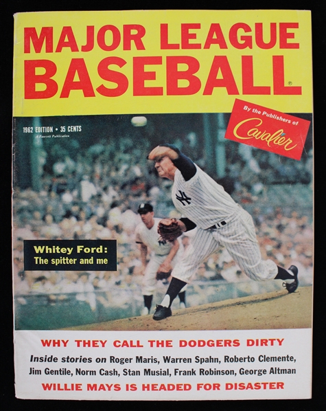 1962 Whitey Ford New York Yankees Cover Major League Baseball Magazine 
