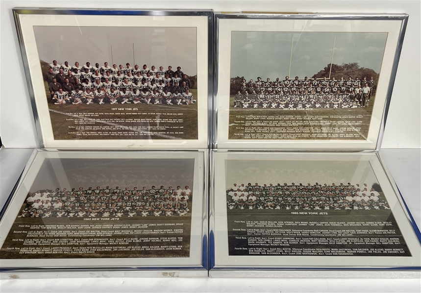 1977-85 New York Jets 20"x24" Framed Team Photos (Lot of 4) 