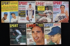 1963-68 Sport Magazines Featuring Sandy Koufax, Maury Wills & more (Lot of 7)