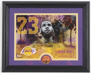 2018 LeBron James Los Angeles Lakers LE 13"x16" Framed Custom Print w/ Bronze Medallion 