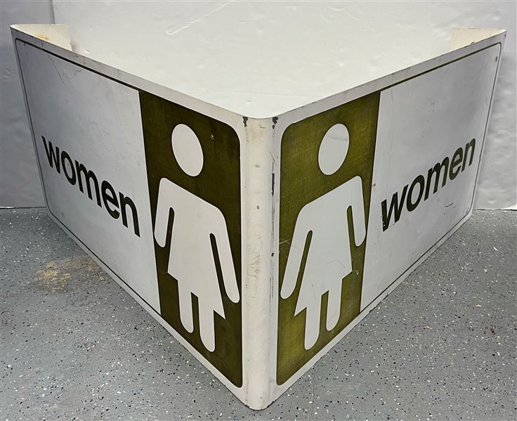 1953-2000 Milwaukee County Stadium Womens Restroom Metal Sign