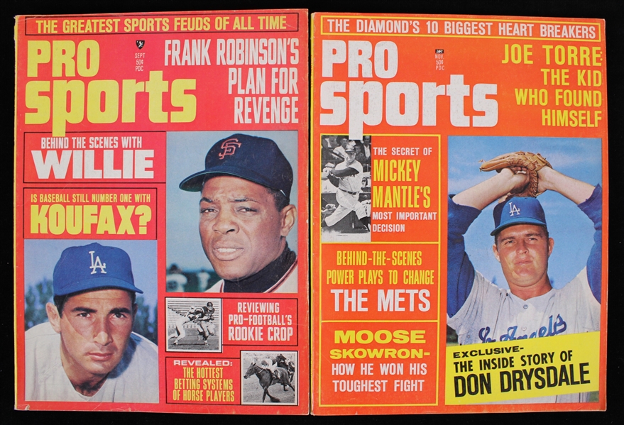 1965-66 Pro Sports Magazines w/ Willie Mays (Lot of 2)
