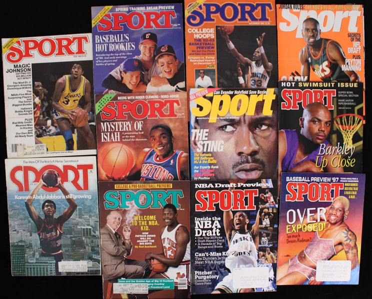 1970s-90s Sport Magazine Collection Featuring Michael Jordan, Magic Johnson & more (Lot of 11) 