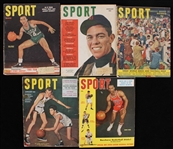 1950-56 Sport Magazines Featuring Bob Cousy, Sihugo Green & more (Lot of 5)