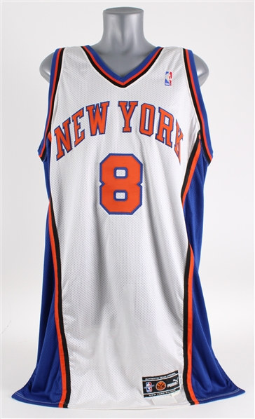2000-01 Latrell Sprewell New York Knicks Signed Game Worn Home Jersey (MEARS A5 / JSA)