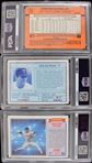 1990-92 Nolan Ryan Texas Rangers Score, Donruss, Pinnacle PSA Slabbed Cards (Lot of 3)