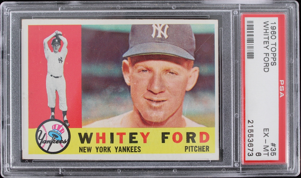 1960 Whitey Ford New York Yankees #35 Topps Card (PSA Slabbed EX-MT 6) 