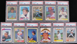 1980-87 Pete Rose, Rod Carew & more PSA Slabbed Trading Cards (Lot of 11) 
