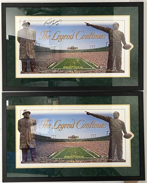 1960s-2000s Fuzzy Thurston Green Bay Packers Signed 25"x40" Framed Print & more (Lot of 3)(JSA)