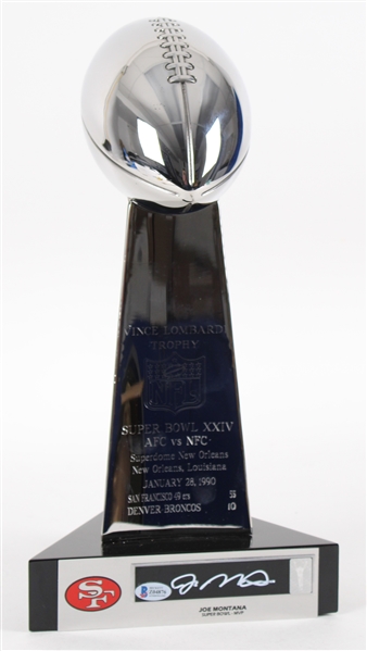 1990 Joe Montana Super Bowl XXIV Signed 17" Vince Lombardi Trophy (Beckett) 