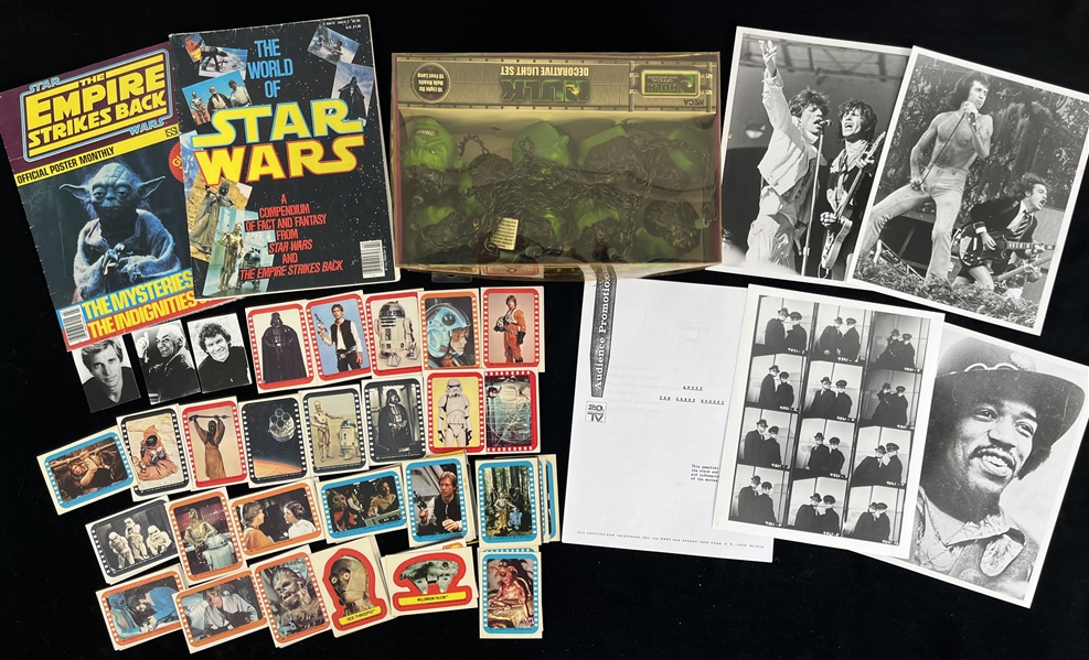 1970s-2000s Incredible Hulk Lights, Star Wars Sticker Cards & more (Lot of 275+)