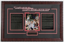 1946-93 James Valvano "Jimmy V" College Basketball Coach Inspirational Framed Pieces (Lot of 3) 
