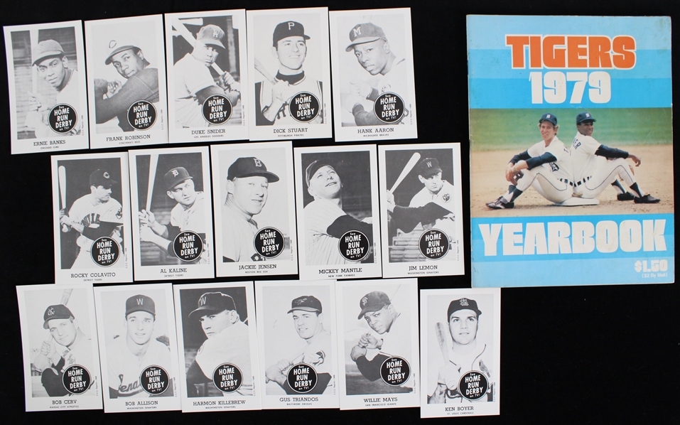 1960s-80s Baltimore Colts Press Guide, Tigers Yearbook, Home Run Derby Cards (Lot of 21)