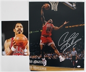 1990s Denis Rodman Chicago Bulls Signed 16"x20" Photo w/ Artis Gilmore Signed 8"x10" *JSA*