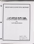 2001 Las Vegas Outlaws Football, Programs, Defensive Scouting Report & more (Lot of 13) 