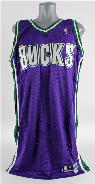 2003-04 Milwaukee Bucks Blank Away Jersey Shell (MEARS LOA)