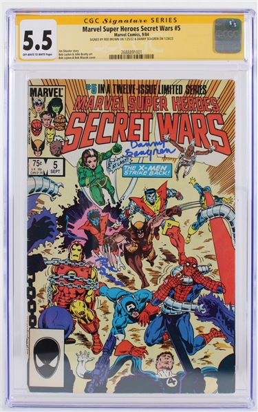 2022-23 Reb Brown & Danny Seagren Signed Marvel Super Heroes Secret Wars #5 (CGC Slabbed 5.5)  