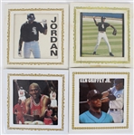 1990s Michael Jordan & Ken Griffey Jr 8"x8" Display Photos (Lot of 4)