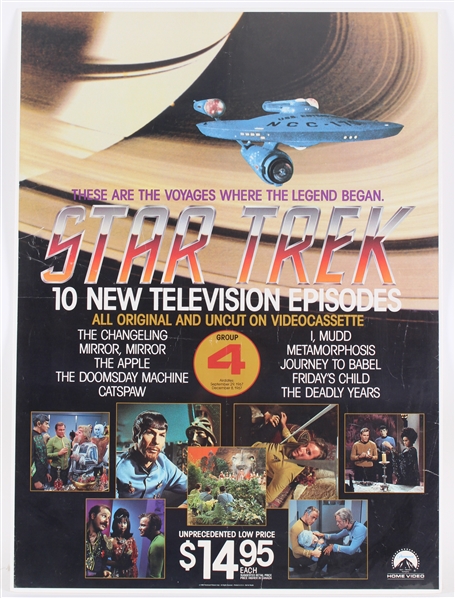 1986 Star Trek Home Video 23"x32" Poster 