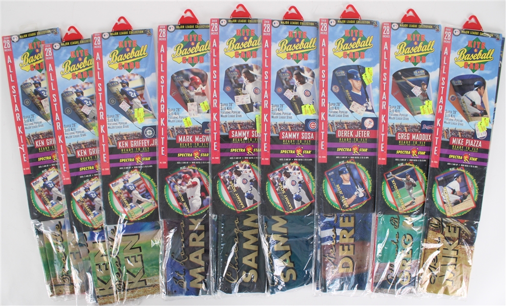 1999 Fleer / Skybox Kite & Cards w/ Ken Griffey Jr, Derek Jeter & more (Lot of 9)