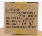 1990s NASCAR Shaped Pocket Notebook Sealed 11x7x6 Cases (Lot of 2) 